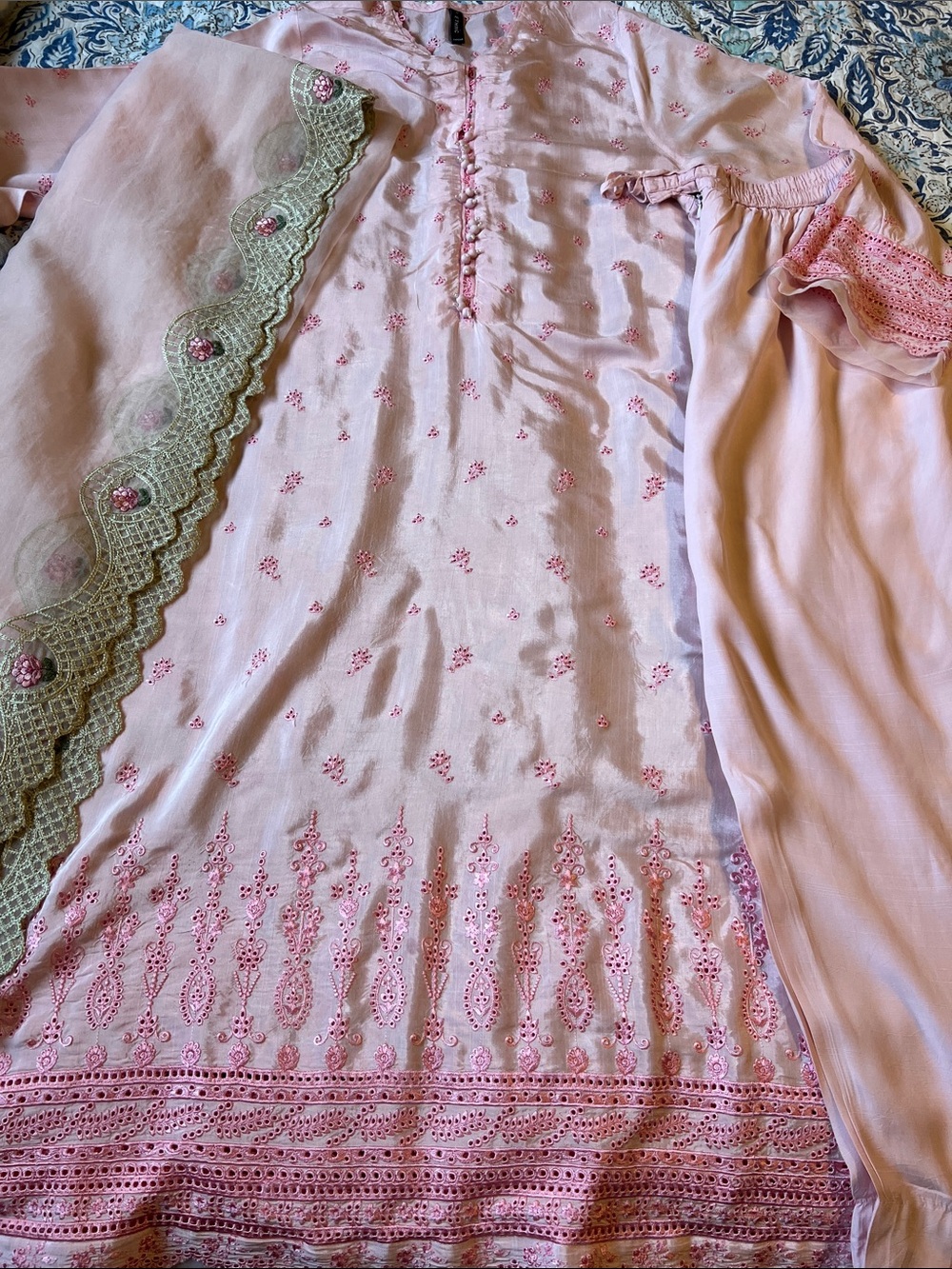 Light Pink Embroidered Tunic Top